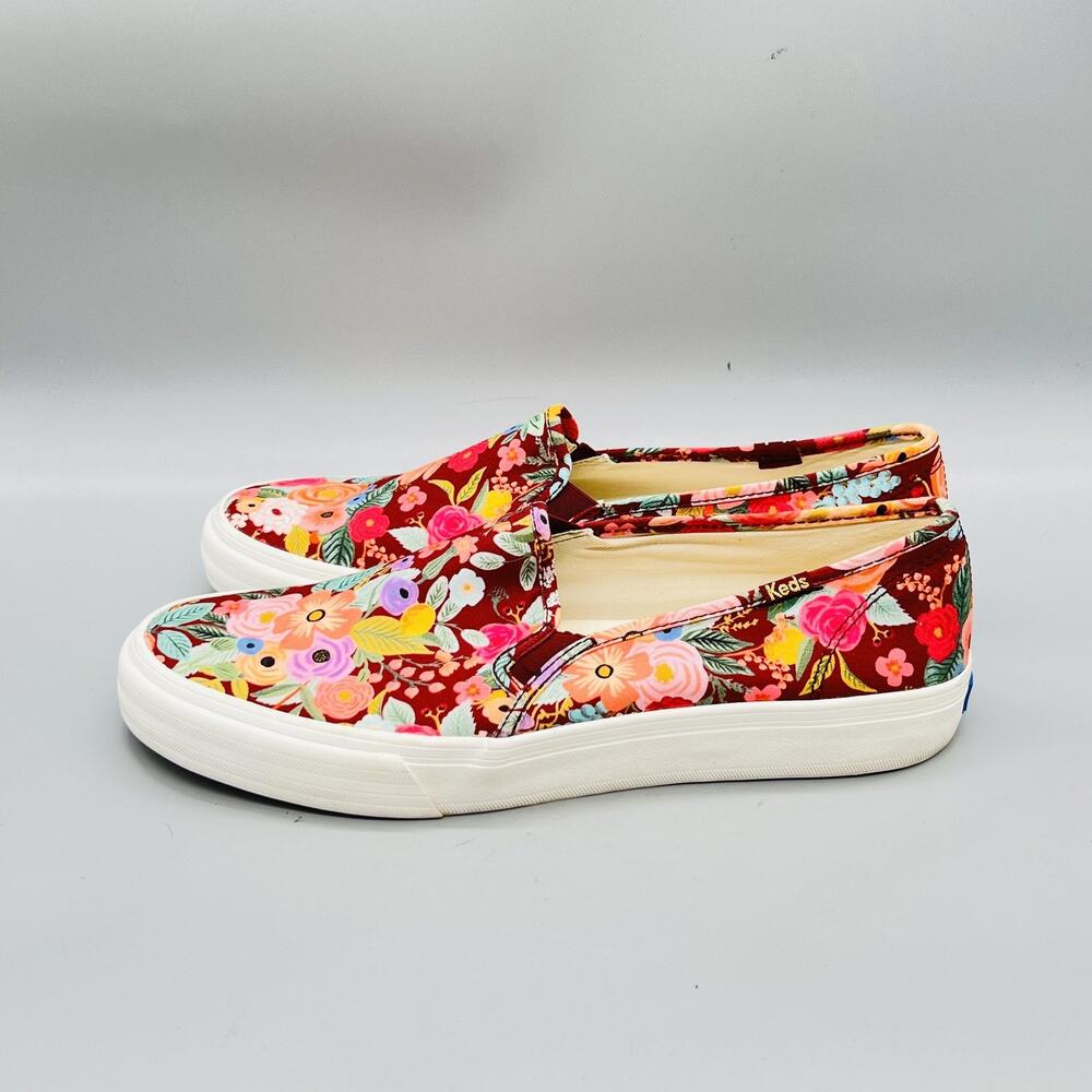 Keds Rifle Paper Co Shoes Womens 11 Multicolor Canvas Floral Slip On Sneakers - Picture 4 of 11